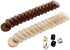 ASNEY Wooden Backgammon Pieces, Solid Wood Checker Pieces Set Board Game Table Chips and 5 Dices, Includes Storage Bag (1.34")