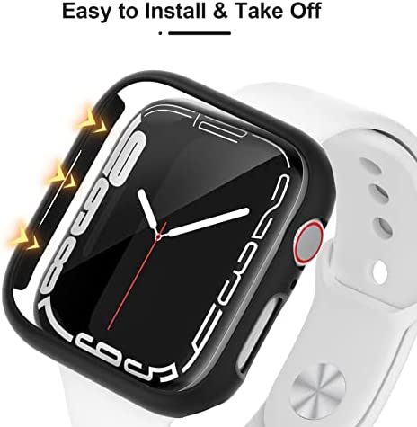 8 Pack Apple Watch 45mm Case, Wiki VALLEY Ultra-Thin Cover (No Screen Protector) Compatible with Apple Watch Series 8/7 45mm, iWatch 8/7 Hollow Protective Hard PC Bumper Case Face Cover Accessories