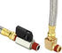 HK Extended Tank Drain Assembly Kit with 10 Inch Braided Steel Hose 1/4 Inch Drain Valve and Elbow Fitting for Air Compressor