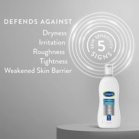 CETAPHIL RESTORADERM Soothing Wash, 10 fl oz, Soothes Dry, Stressed Skin, Hypoallergenic, Soap & Paraben Free, National Eczema Association Endorsed