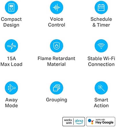 Kasa Smart Plug Mini 15A, Smart Home Wi-Fi Outlet Works with Alexa, Google Home & IFTTT, No Hub Required, UL Certified, 2.4G WiFi Only, 4-Pack(EP10P4) , White