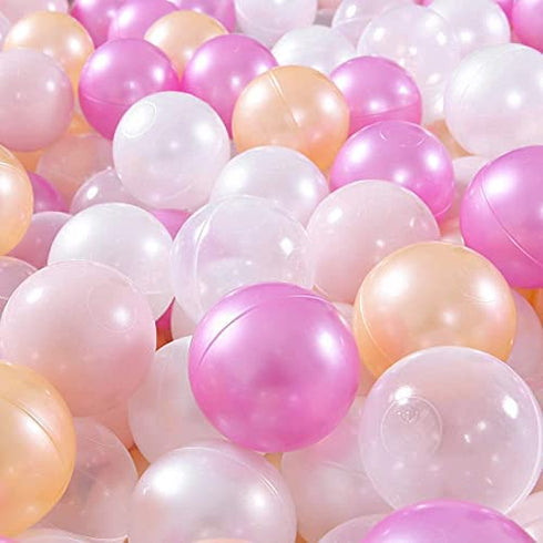 Ball Pit Balls - Pack of 100 - Pearl 5 Pestel Colors BPA&Phthalate Free Pit Balls Crush Proof Play Ball Soft Plastic Ball for Girl Boy Kids Birthday Pool Tent Party (100Balls).