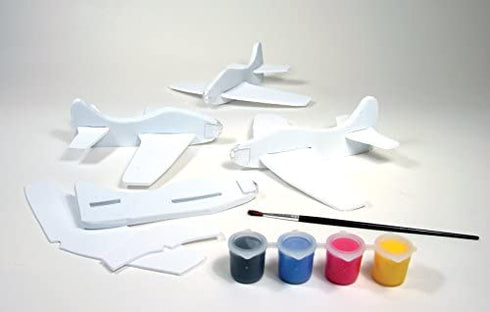 Creativity for Kids Four Foam Fliers Mini Craft Kit - Paint 4 Foam Glider Airplanes, Small Gifts for Kids , Red