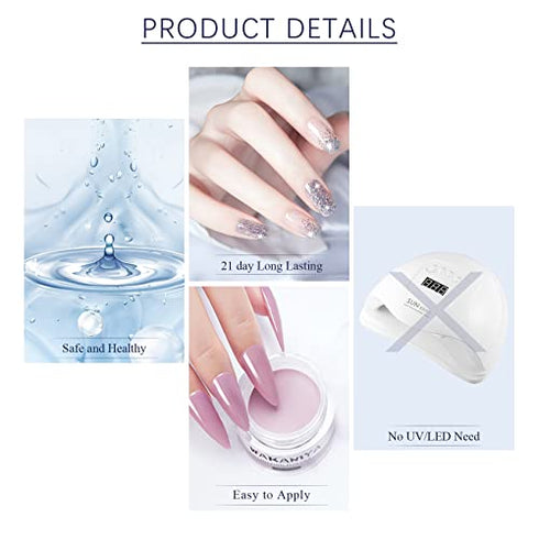 wakaniya Nail Dip Powder Set 12 Colors Glitter Pink Dipping Powder with Nail Brush and Nail File for Women Professional and Beginners Nail Art DIY Salon