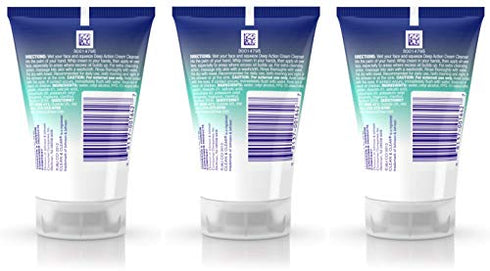 Clean & Clear Deep Action Cream Cleanser, Oil-Free, Travel Size 1 oz (28g) - Pack of 3
