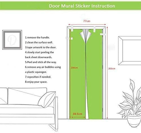 MISSSIXTY 3D Door Wall Mural Wallpaper Stickers Vinyl Removable Decals for Home Decoration 30.3" x 78.7" (Broken Bricks)