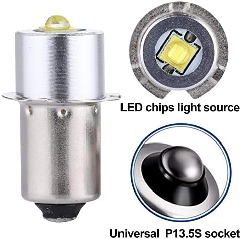 TRLIFE LED Flashlight Bulb DC4-24V, Maglite LED Conversion Kit for 3-16 C&D Cells Maglite Flashlights Torch, P13.5S PR2 3W Maglite Replacement Bulbs 12V 18V Flashlight Maglite Bulb(1 Pack)