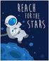 Space Kids Nursery Bedroom Decor - Set of Four 8x10 Prints - Cute Inspirational Wall Art Decoration For Boys and Girls