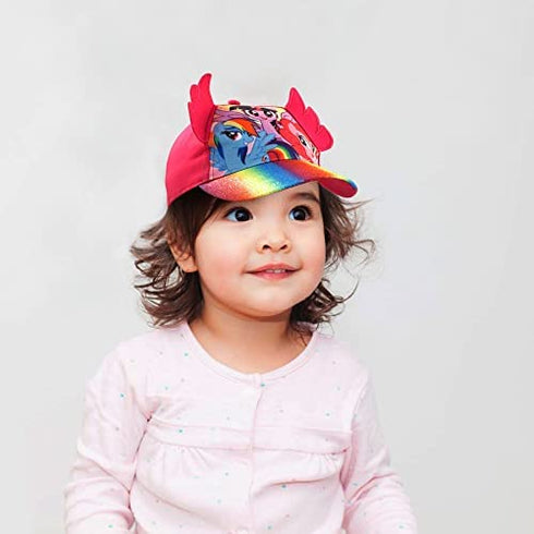 Hasbro Little Girls My Little Pony Cotton Baseball Cap, Rainbow Dash, Dimensional Ears, Age 4-7, Size Age 2-4, My Little Pink