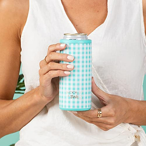 Swig Life Skinny Can Cooler, Stainless Steel, Dishwasher Safe, Triple Insulated Slim Can Sleeve for 12oz Tall Skinny Can Beverages (Hot Pink)