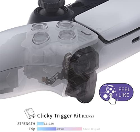 eXtremeRate Clicky Hair Trigger Kit for PS5 Controller BDM-010 & BDM-020 Shoulder Buttons, Custom Flashshot Trigger Stop Flex Cable for PS5 Controller