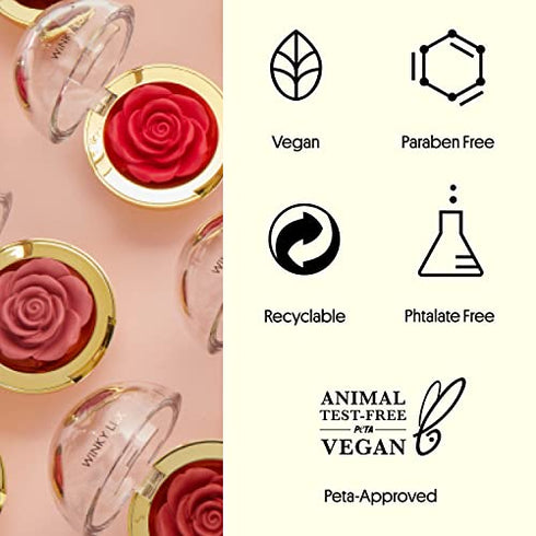 Winky Lux Cheeky Rose Blush, Cream Blush for Cheeks, Flower Blush with Vitamin E, Makeup Blush and Flower Makeup, Pink Tea Time