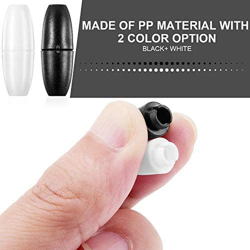 100 Pieces Clasp Bead Barrel Connectors Breakaway Safety Clasp Plastic Breakaway Clasps Safety Breakaway Clasps for Necklace Bracelet Jewelry (Black, White)
