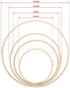 12 Pack Wooden Bamboo Floral Hoop Large Wooden Wreath Hoop Craft Rings Bamboo Circles Macrame Hoops Rings for DIY Dream Catcher, Wedding Wreath Decor, Wall Hanging Crafts(6/8/ 10/12 inch)