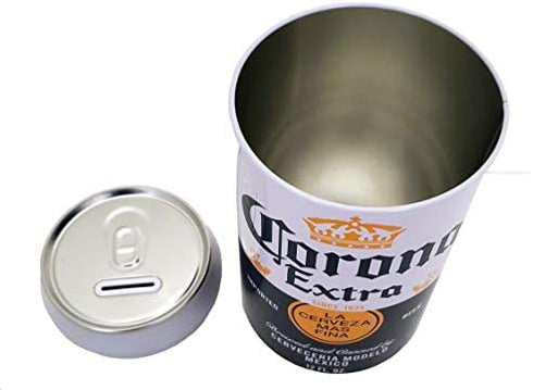 The Tin Box Company Corona Blue and White Can Bank Tin