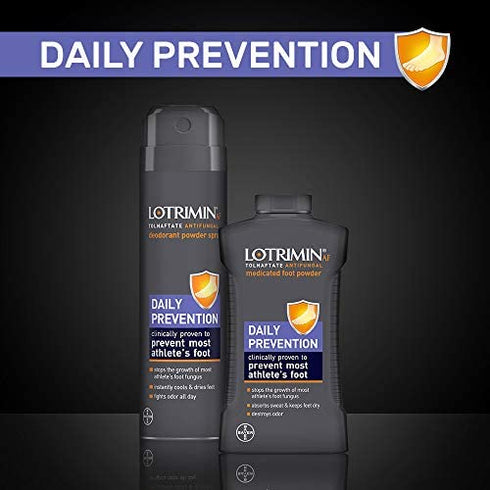 Lotrimin Athlete's Foot Daily Prevention Medicated Foot Powder Bottle, 3 Ounce