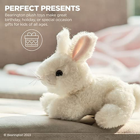 Bearington Lil Jumpy White Plush Bunny Rabbit Stuffed Animal, 7 inches