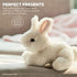 Bearington Lil Jumpy White Plush Bunny Rabbit Stuffed Animal, 7 inches
