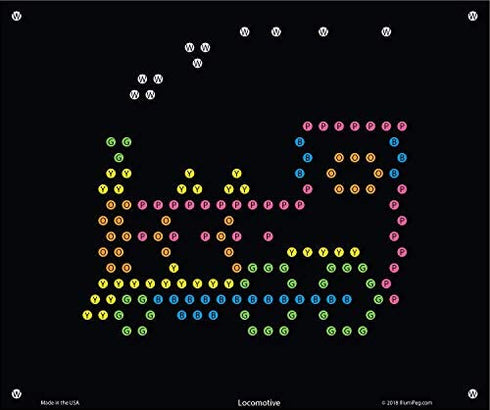 IllumiPeg Things That Go Refill templates for Basic Fun Lite Brite Ultimate Classic (10 Sheets, 7x8)