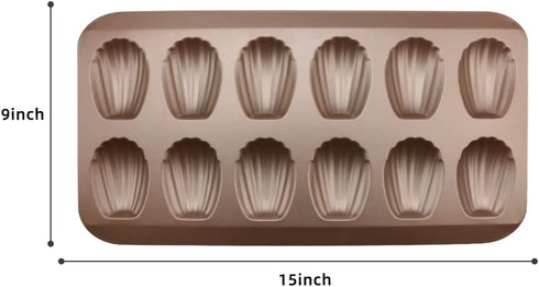 2 Pack Madeleine Pan, CGGYYZ 12 Cavity Heavy Duty Shell Shape Baking Mold Nonstick Cookie/Cake/Scone Pan Whoopie Pie Pan for Oven Baking
