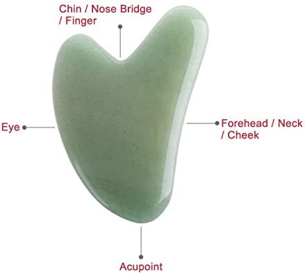 Rosenice Aventurine Massaging Scraping Massage Tools Natural Stone Board guasha Stone for SPA Acupuncture