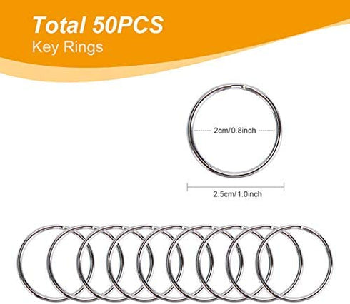 100PCS Swivel Snap Hooks with Key Rings, Premium Metal Swivel Lobster Claw Clasps Assorted Sizes (Large, Medium, Small) for Keychain Clip Lanyard, Jewelry Making, Crafts, Silver