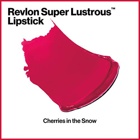 Lipstick by Revlon, Super Lustrous Lipstick, High Impact Lipcolor with Moisturizing Creamy Formula, Infused with Vitamin E and Avocado Oil, 440 Cherries in the Snow