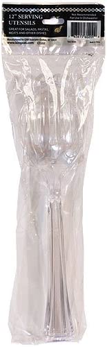 KingZak Plastic Serving Utensils, 12", Clear