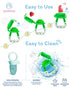 Gedebey Fruit Feeder Pacifier for Babies - 3 Pack | 2 Baby Food Teether Feeder & 1 Baby Spoon Bottle Feeder | Silicone Teether Feeder | Silicone Baby Feeding Spoon | Baby Fruit Pacifier Feeder (Green)