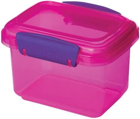 Sistema KLIP IT Collection Sandwich Box 1.9 Cup Compact Food Storage Container, 3 Pack, Clear/Blue & Lunch Collection Food Storage Containers, 1.6 Cup, 3 Pack, Blue/Green/Pink | Great for Meal Prep