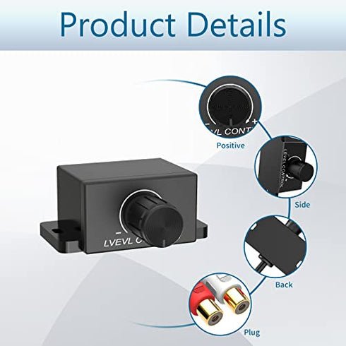 CHELINK Universal Car RCA Remote Amplifier Level Controller RCA Bass Knob Sub Amp Volume Control Cable