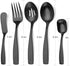 Bysta Serving Utensils Set, Matte Black 5-Piece Hostess Set, Stainless Steel Silverware Flatware Cutlery Serving Set, Satin Finish, Dishwasher Safe