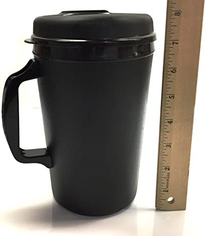 34 Oz ThermoServ Foam Insulated Coffee Mugs - Black