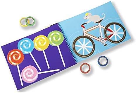 Melissa & Doug Tape Activity Book: 4 Rolls of Easy-Tear Tape and 20 Reusable Scenes