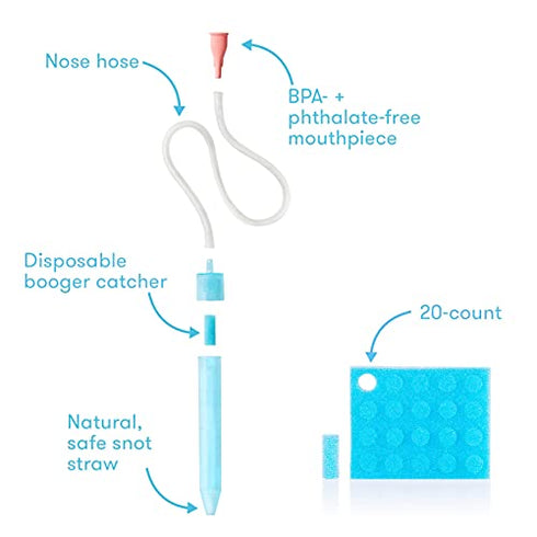 Baby Nasal Aspirator NoseFrida the Snotsucker with 24 Extra Hygiene Filters by Frida Baby