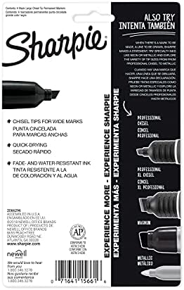 Sharpie King Size Permanent Markers, Black, 4-Count