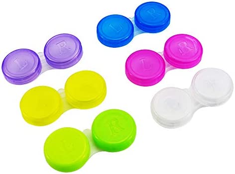 WFPLUS 30 Pack Colorful Contact Lens Case - Bulk Eye Lense Cases, Holder Container Case