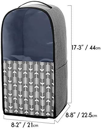 Yarwo Visible Blender Dust Cover Compatible with Ninja Foodi Blender, Small Appliance Cover with Pockets and Top Handle, Gray with Arrow (Cover Only, Patent Pending)