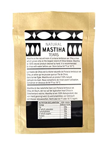 Chios Mastiha Tears Gum Greek 100% Natural Mastic Packs From Mastic Growers Fresh (20gr Medium Tears)