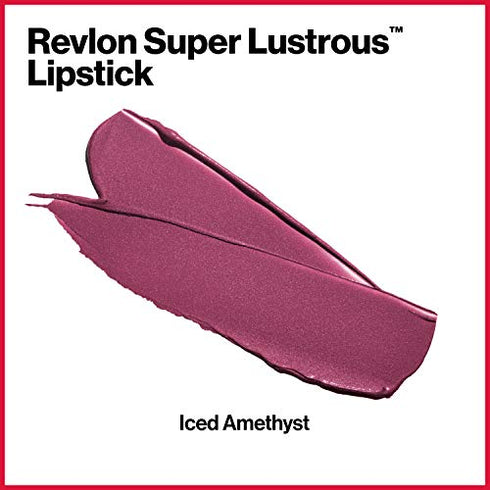 Lipstick by Revlon, Super Lustrous Lipstick, High Impact Lipcolor with Moisturizing Creamy Formula, Infused with Vitamin E and Avocado Oil, 625 Iced Amethyst