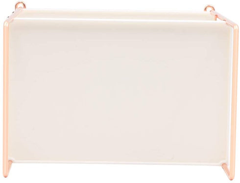 Plastic/Metal Freestanding Stackable Organizer Shelf ,Bathroom Countertop Storage Shelf Cosmetic Organizer Holder Kitchen Spice Rack ,2-Tier Standing Rack (Rose Gold)