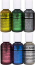 Chefmaster - Metallic Airbrush Kit - Airbrush Food Coloring - 6 Pack - Vibrant and Fade-Resistant Sheen - Works With Any Airbrush Tool to Achieve Amazing Effects and Designs - Made in the USA
