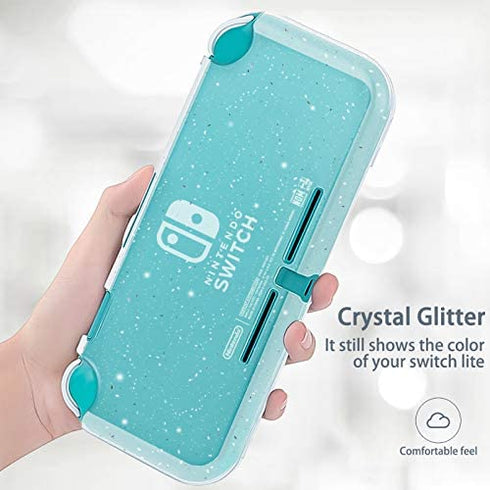 DLseego Protective Case Compatible with Nintendo Switch Lite , Glitter Bling Soft TPU Cover with Shock-Absorption and Anti-Scratch Design Protective Case - Crystal Glitter