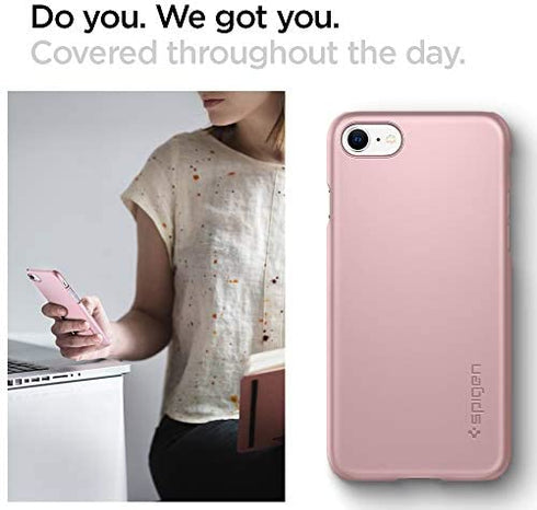 Spigen Thin Fit Designed for iPhone SE 2022 Case/iPhone SE 3 Case 2022 / iPhone SE 2020 Case/iPhone 8 Case/iPhone 7 Case - Rose Gold