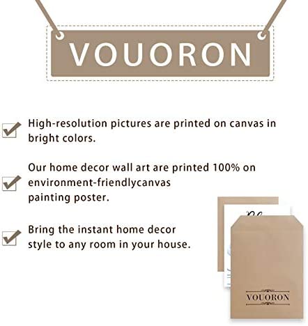 VOUORON Blue Elegant Tulip Relax Soak Unwind Breathe Bathroom Wall Decor Bathroom Wall Art Prints Set of 4 (8”X10” Canvas Picture) Bathroom Spa Woman Girl Bedroom Art Painting Home Decor Unframed