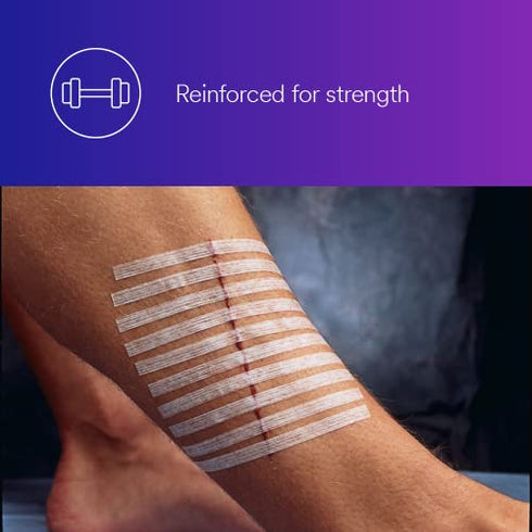 3M™ Steri-Strip™ Reinforced Adhesive Skin Closures, R1546, 1/4 in x 4 in (6 mm x 100 mm), 10 Strips/Envelope