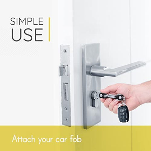 Smart Key Organizer for Keychain - Compact Key Holder - Upgraded Version w Pocket Clip, Car Key Ring, Minimalist EDC design, Cool Key Chain for Men & Women, key case organizer -up to 14 Keys