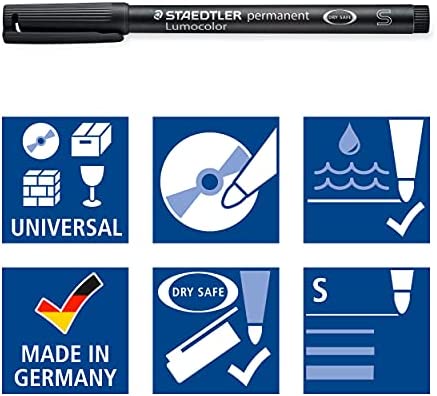 Staedtler Lumocolor Permanent Marker Pen, 0.4mm, Refillable, Black 313-9