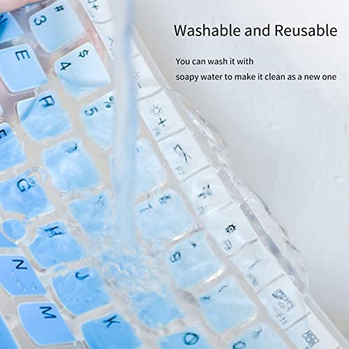 Keyboard Cover for Samsung Chromebook 4 3 XE310XBA XE500C13 XE501C13 11.6/Chromebook Plus V2 12.2" XE520QAB-K01US/15.6" Chromebook 4 XE350XBA-K01US XE350XBA-K03US XE350XBA-K05US/ , Gradual Blue