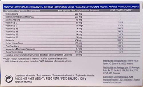 ACM Laboratoire Novophane Caps Anti Hair Loss Alopecia Treatment Nails Fragility Skin Capital